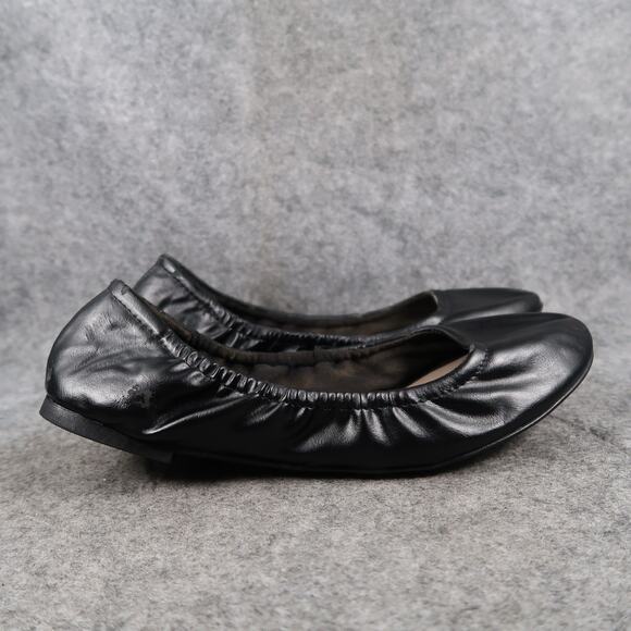 Faded Glory Shoes Womens 8.5 Ballet Flats Scrunch Round Toe Black Memory Foam - Picture 1 of 11